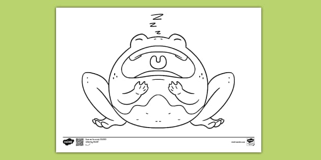 Frog Yawn Colouring Page Professor Feito Twinkl