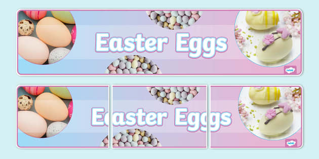 Easter Eggs Display Banner Profesor Hizo Twinkl