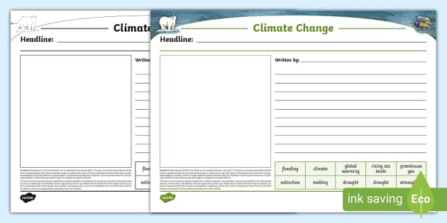 Climate Change Newspaper Template Lehrer Gemacht Twinkl