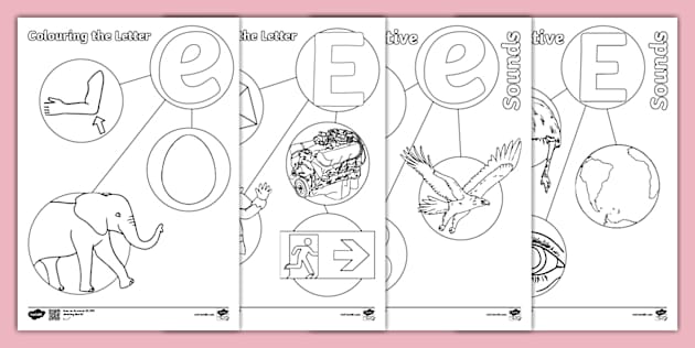 Letter E Colouring Pages Profesor Hizo Twinkl