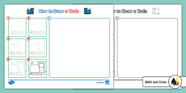 How To Draw A Train Activity Teacher Made Twinkl