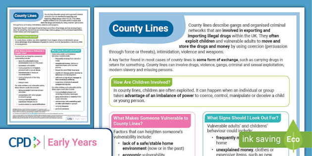 County Lines Poster Early Years Cpd Cpd Twinkl