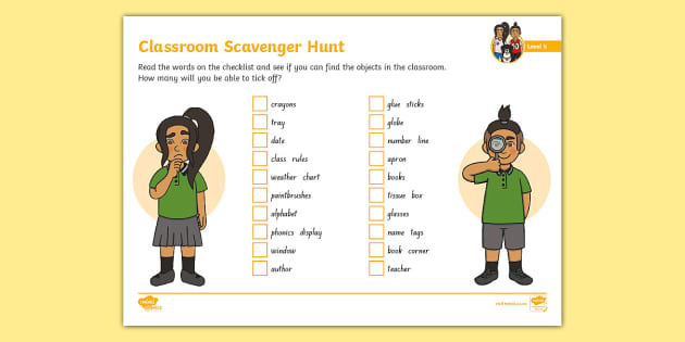 Level 5 Classroom Scavenger Hunt L Enseignant A Fait