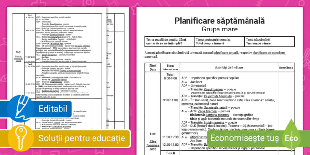 Free Toamna Pe C Rare Model De Planificare S Pt M Nal Grupa Mare