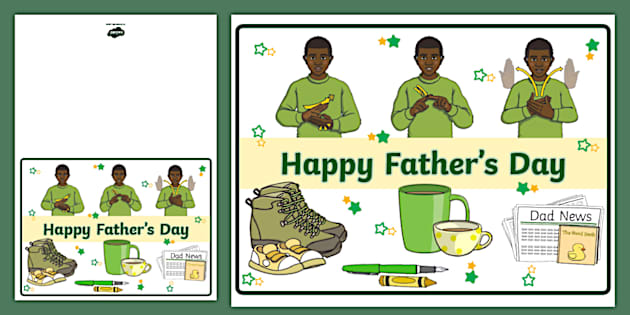 BSL Father S Day Cards Hecho Por Educadores Twinkl