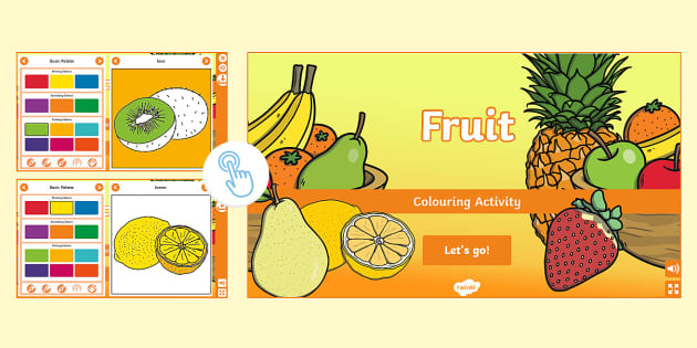 Fruit Interactive Colouring Hecho Por Educadores Twinkl