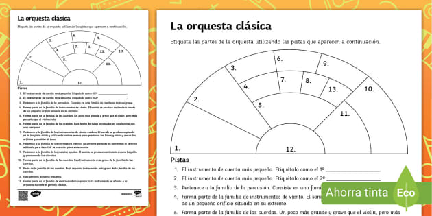 Ficha De Actividad La Orquesta Cl Sica Teacher Made