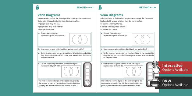 Escape The Room Venn Diagrams Exit Ticket Lehrer Gemacht