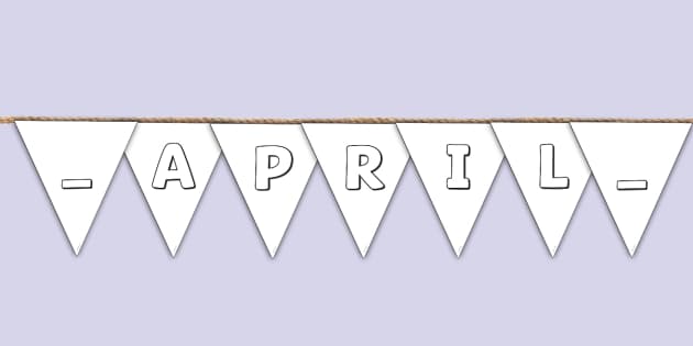 April Colouring Bunting Hecho Por Educadores Twinkl