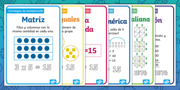 P Sters Estrategias Para La Multiplicaci N Teacher Made