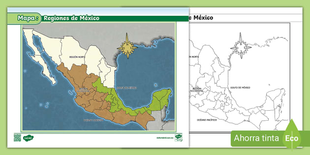 Mapa Regiones De M Xico Teacher Made Twinkl