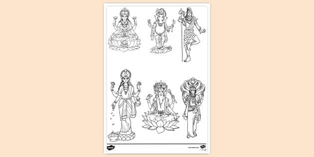 FREE Hindu Gods Printable Colouring Page Colouring Sheets