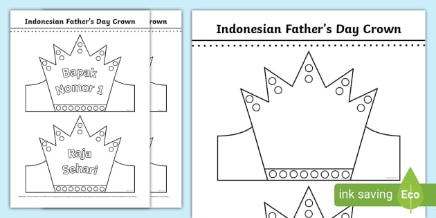 Fathers Day Crown Indonesian Teacher Made Twinkl