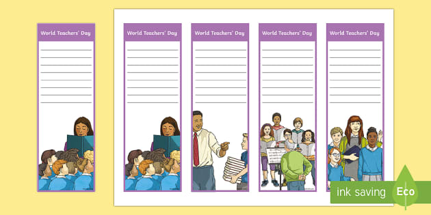 World Teachers Day Editable Bookmarks Teacher Made