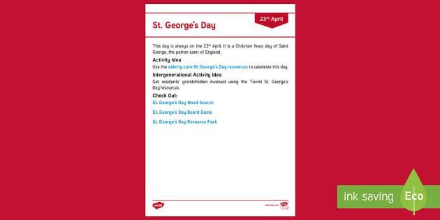 St George S Day Adult Guidance Teacher Made Twinkl