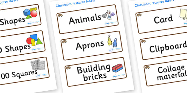 FREE Hedgehog Themed Editable Classroom Resource Labels