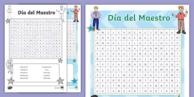 Sopa De Letras D A Del Maestro Teacher Made Twinkl