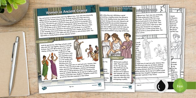 Women In Ancient Greece Fact File Teacher Made Twinkl