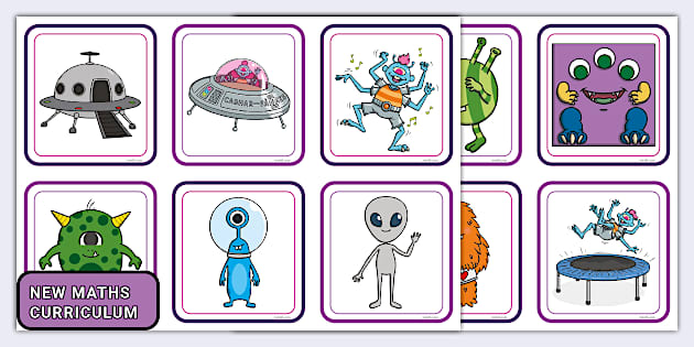 Aliens In Space Matching Cards Lehrer Gemacht Twinkl