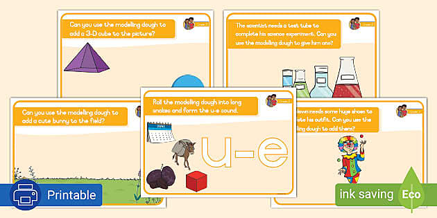 Grade Phonics U E Modelling Dough Playmats Twinkl