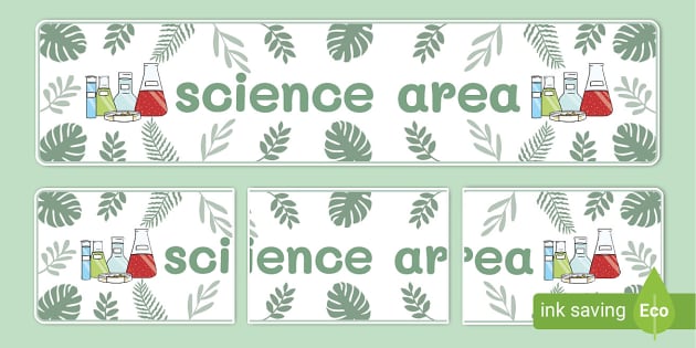 Botanical Themed Science Area Display Banner Teacher Made