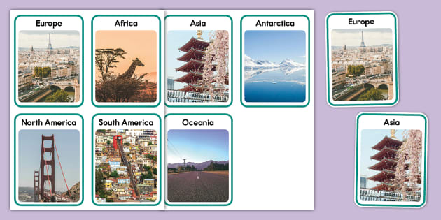 Continents Photo Flashcards Lehrer Gemacht Twinkl