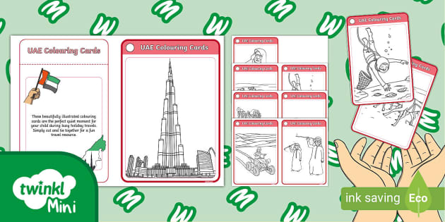 Twinkl Mini Uae Colouring Cards Hecho Por Educadores