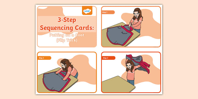 Step Sequencing Cards Putting On A Coat Flip Trick