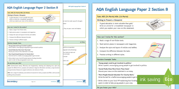 Aqa english specification b mature