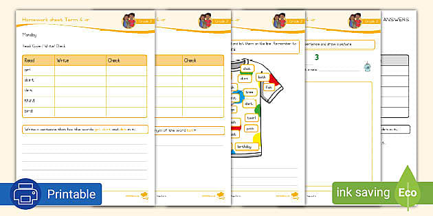 Grade Phonics Ir Homework Sheet L Enseignant A Fait