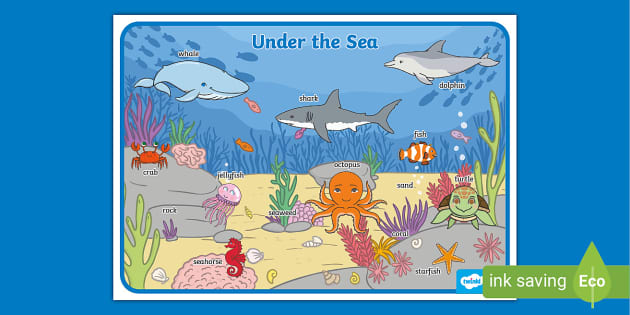 Under The Sea Scene Word Mat Teacher Made Twinkl