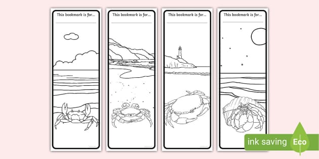 Free Crab Bookmarks To Colour Hecho Por Educadores