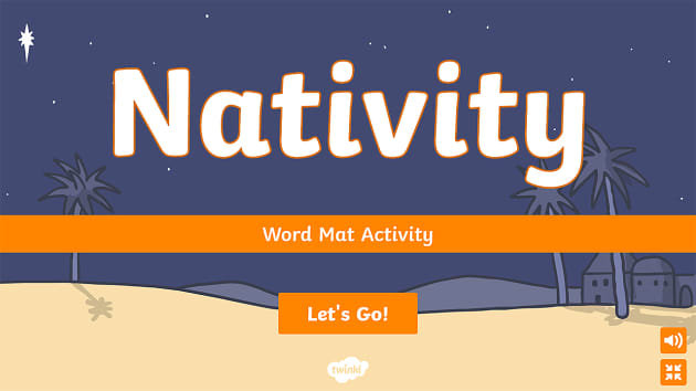 Nativity Interactive Word Mat Activity Twinkl