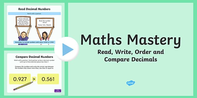 Year Fractions And Decimals Read Write Order Compare Decimals Maths