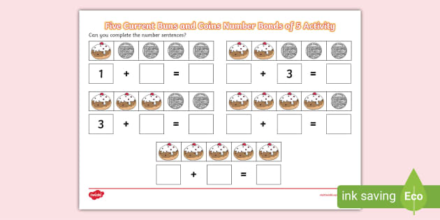 Five Currant Buns Number Bonds To 5 Activity Teacher Made