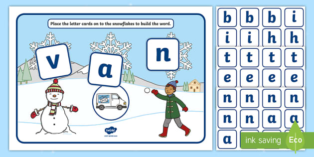 Snowflake Cvc Word Building Activity L Enseignant A Fait