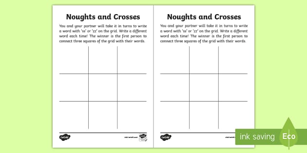 Ss And Zz Noughts And Crosses Game Teacher Made