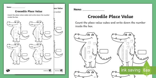 FREE Crocodile Place Value Activity Sheet Twinkl