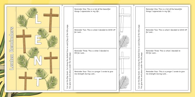 Lenten Reminder Flap Book Educational Resource Twinkl