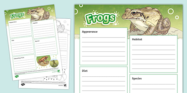 Frogs Fact File Template Frogs Teacher Made Twinkl