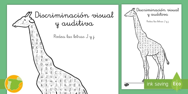 Ficha De Discriminaci N Visual Y Auditiva La Letra J