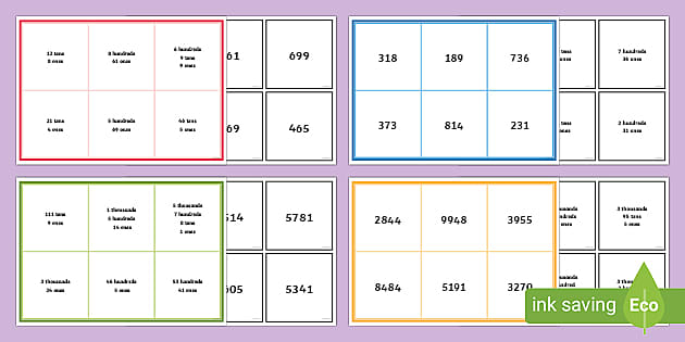 Renaming Place Value Bingo Lehrer Gemacht Twinkl