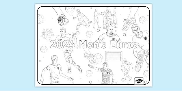 Men S Euros Themed Doodle Colouring Page Twinkl Ks