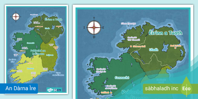 Mapa na h Èireann Cruinn eòlas FtMG Twinkl