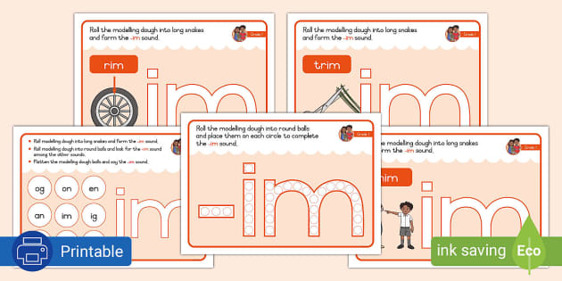 Grade 1 Phonics Im Modelling Dough Playmats Twinkl