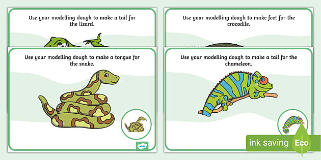 Reptiles Modelling Dough Mats Teacher Made Twinkl