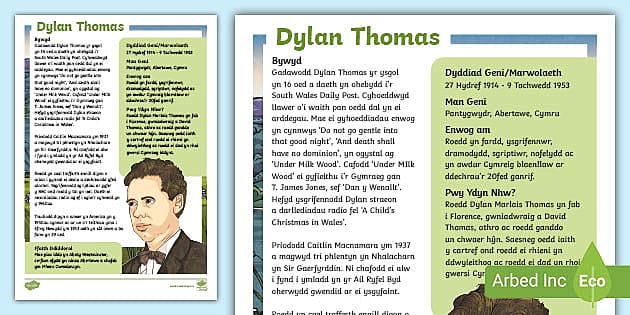 Ffeil Ffeithiau Dylan Thomas L Enseignant A Fait Twinkl