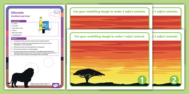 Safari Sunset Modelling Dough Recipe And Mat Pack Twinkl