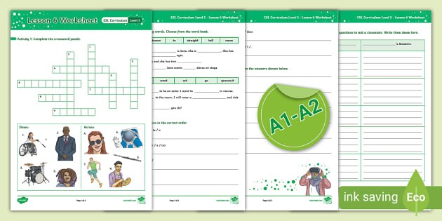 ESL Curriculum Level 5 Lesson 6 Worksheet Teacher Made