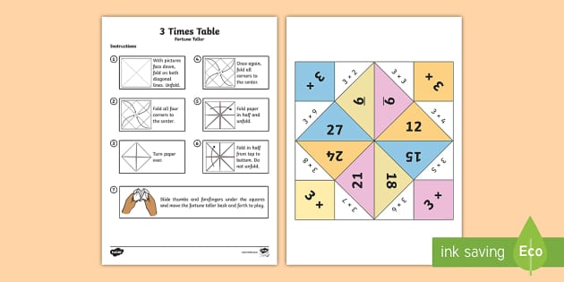 3 Times Table Fortune Teller L Insegnante Ha Fatto